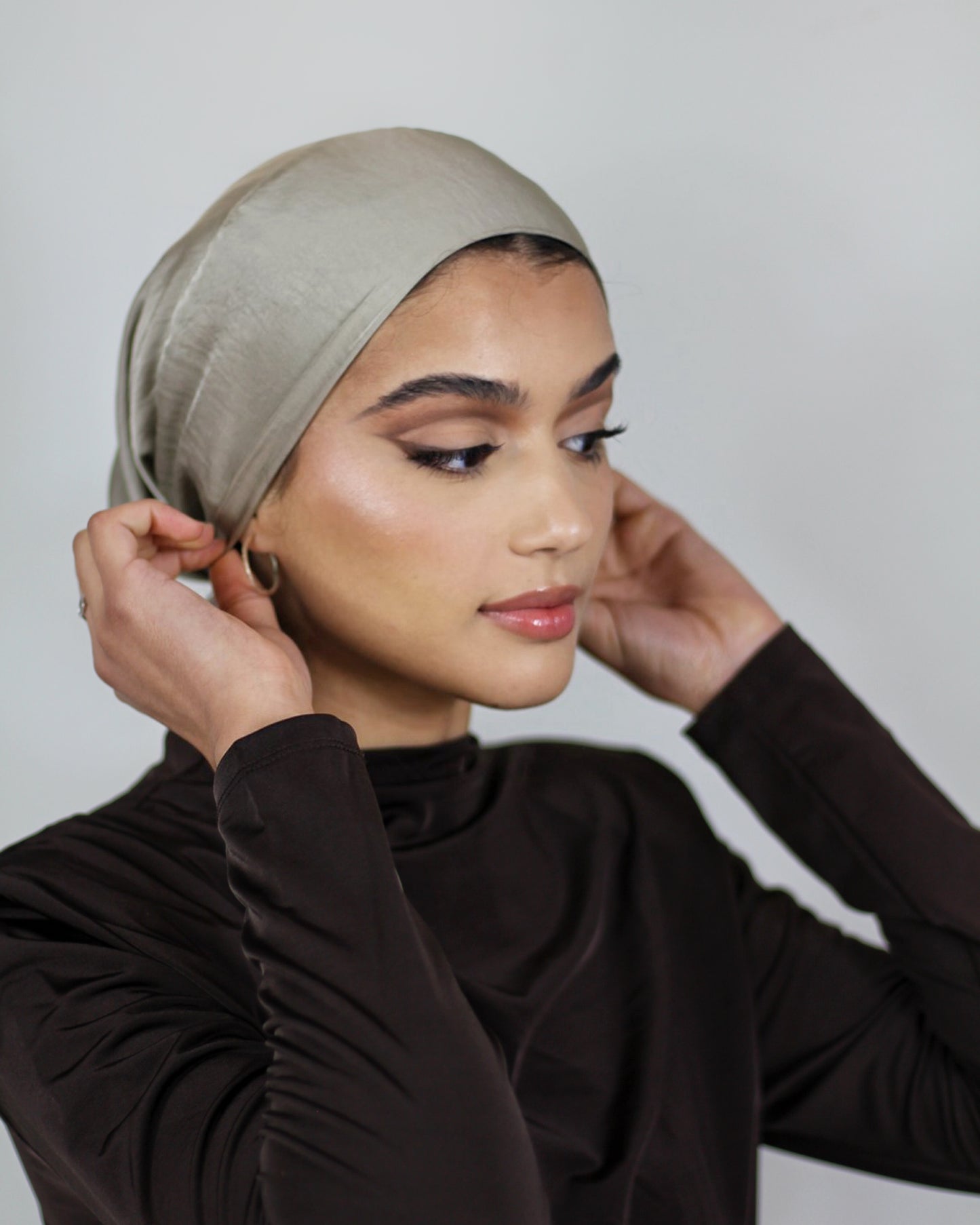 Knot Turban – Satin Beige