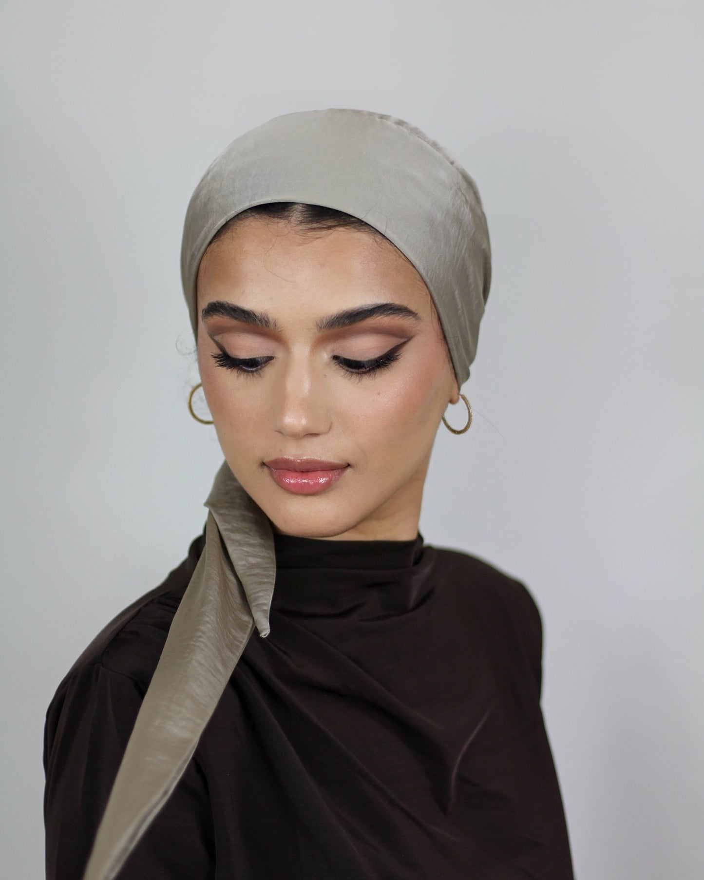 Knot Turban – Satin Beige