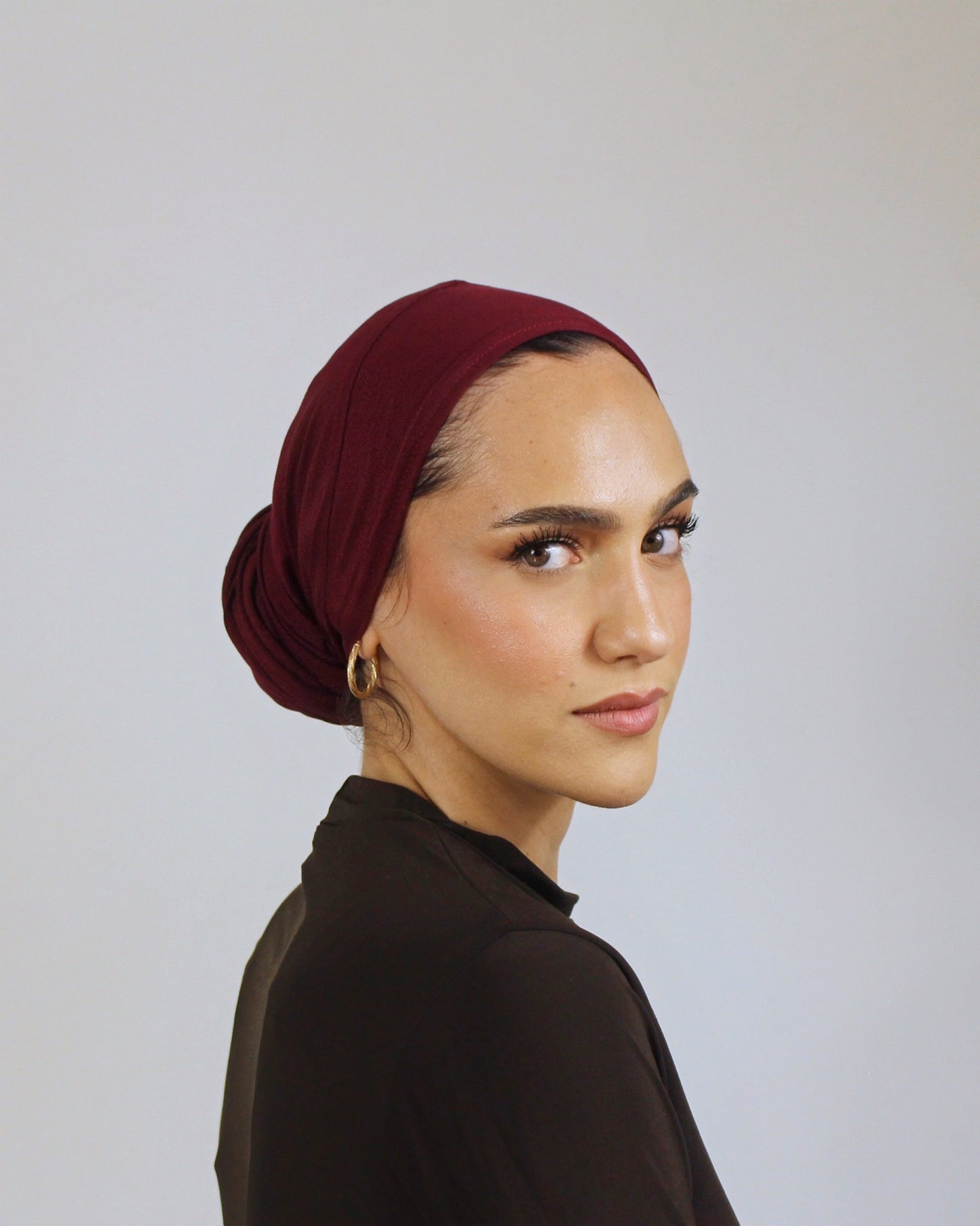 Easy Wrap Turban – Bamboo Burgundy