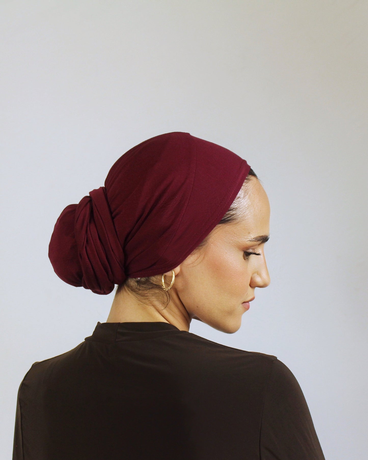 Easy Wrap Turban – Bamboo Burgundy