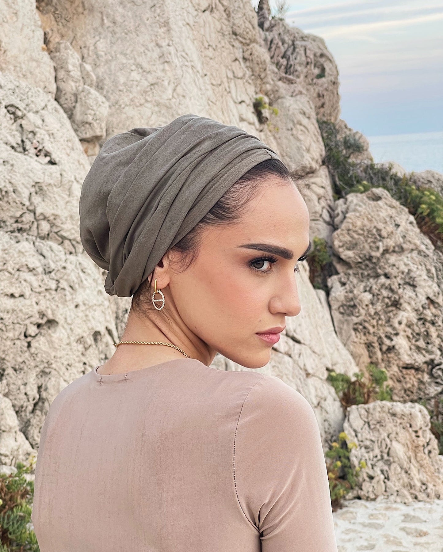 Turban - Suédine Kaki - New Rebels