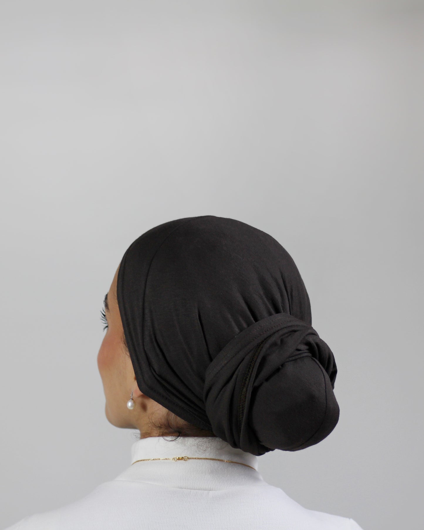 Easy Wrap Turban – Jersey Dark Brown