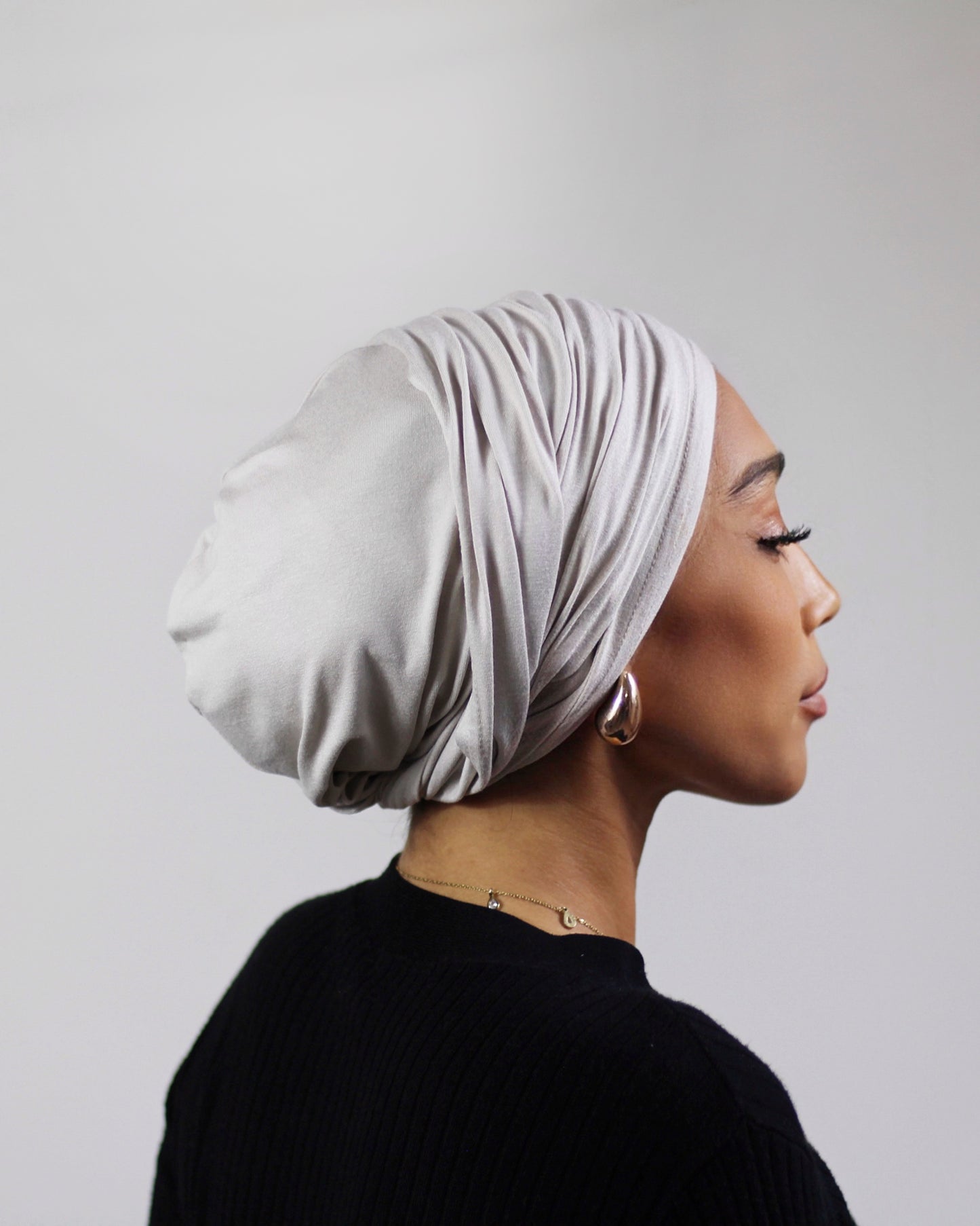 Easy Wrap Turban – Jersey Greige