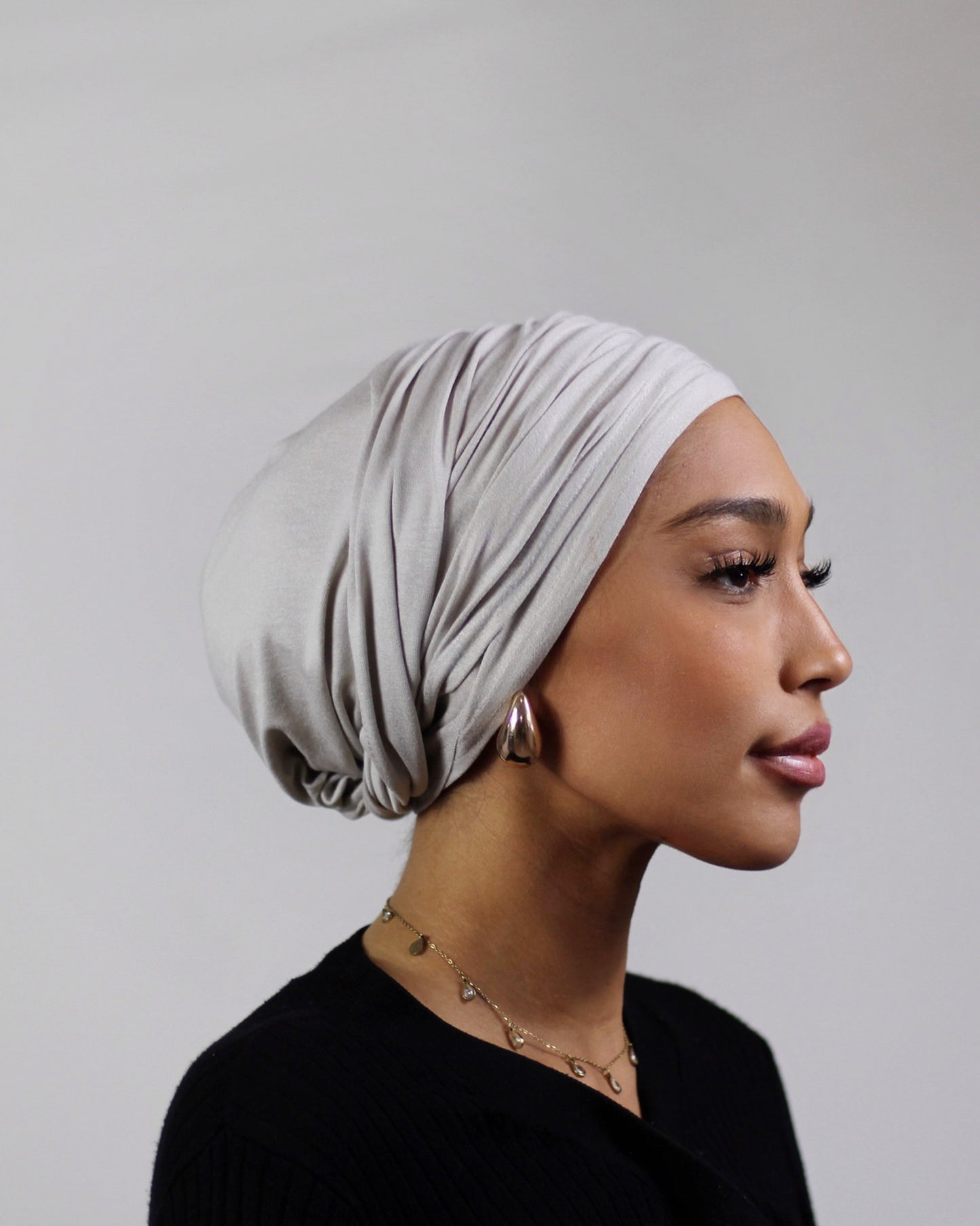 Easy Wrap Turban – Jersey Greige