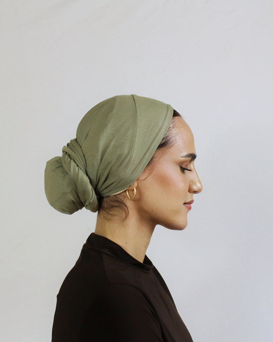 Easy Wrap Turban – Jersey Matcha