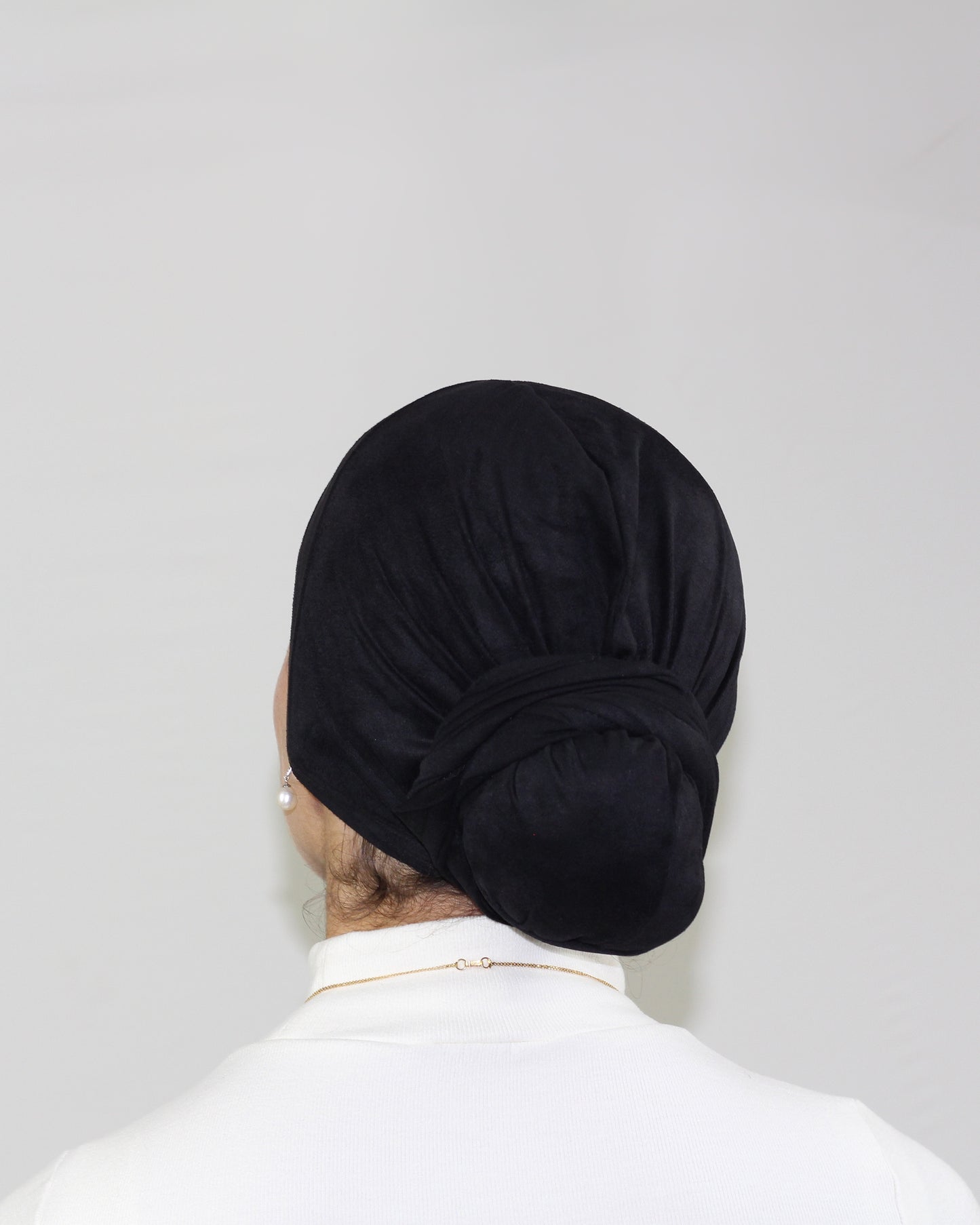 Easy Wrap Turban – Suede Black