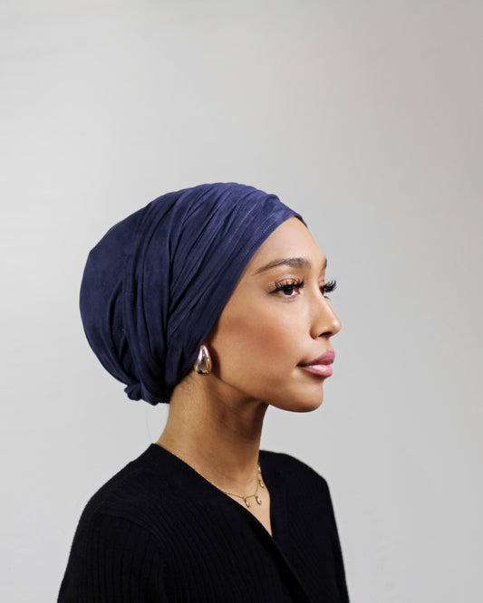 Easy Wrap Turban – Suede Ocean